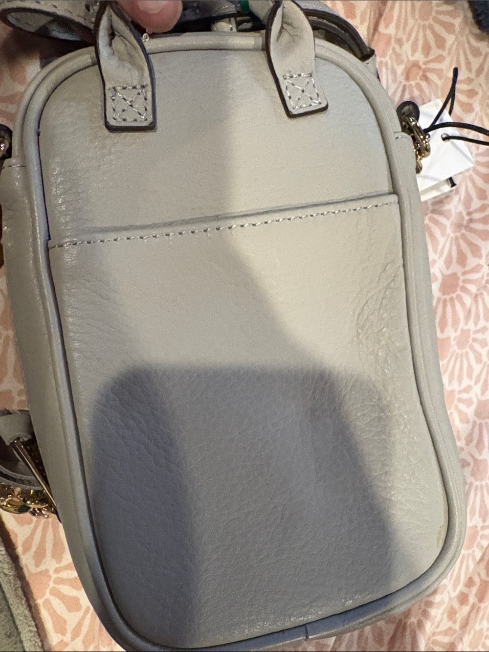 Aime Leon Dore Crossbody Bag In Light Gray With Gold Chain View 5